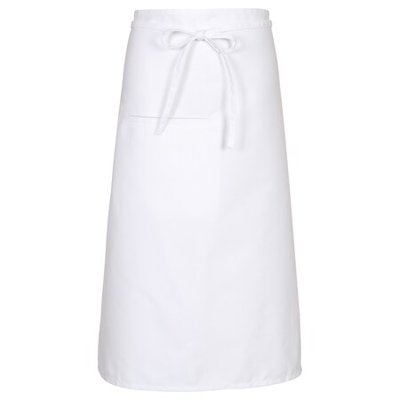 Deltaplus Bistro Waist Apron, Full Length, Inset Pocket, F24I, White 18344